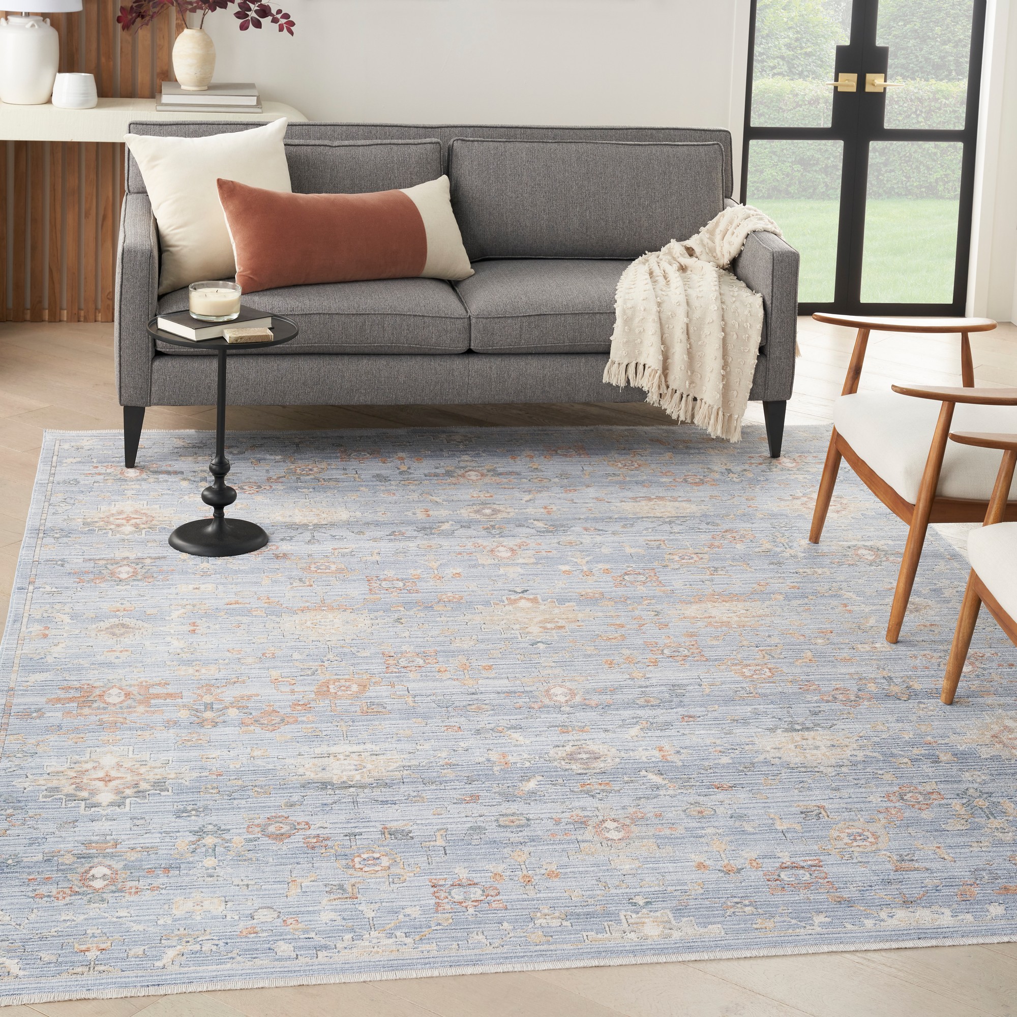 Elegant Heirlooms Elh02 Traditional Persian Rugs By Nourison In Blue Ivory