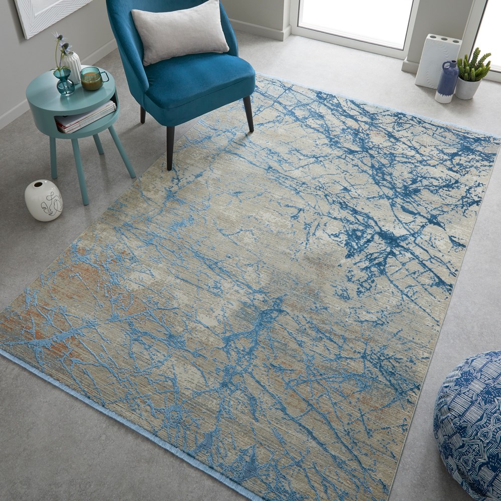 Concept Looms Emerald EMR101 Abstract Rug in Blue Grey