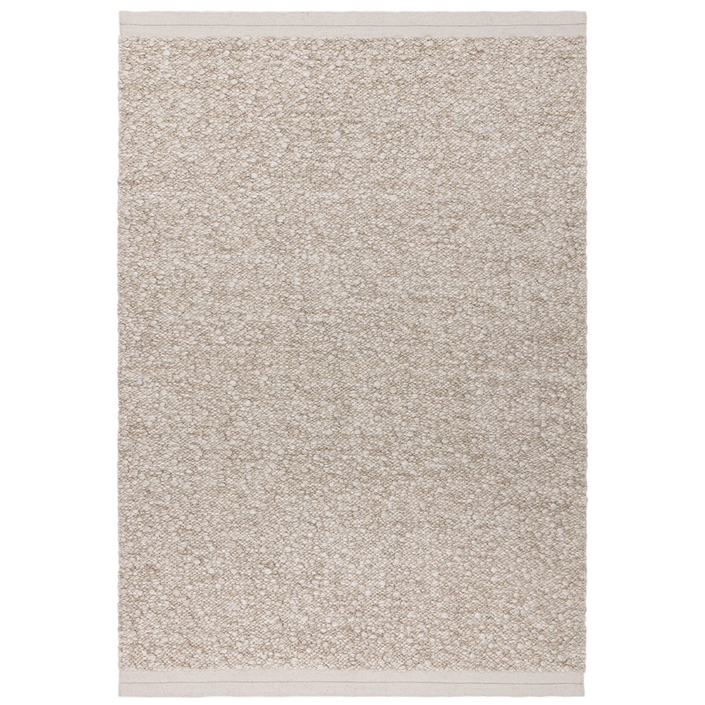 Elm Plain Boho Wool Flatweave Rugs in Taupe Brown