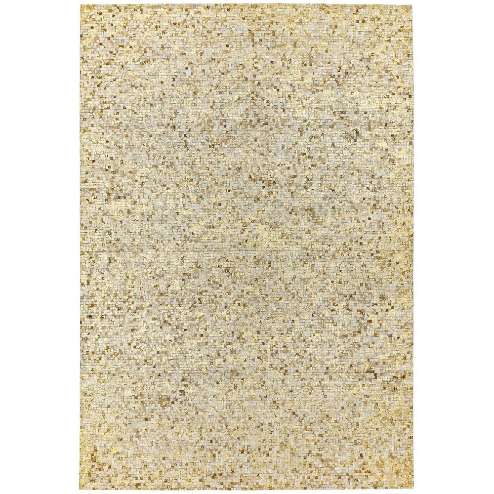 Elona Mosaic Cowhide Rugs in Gold