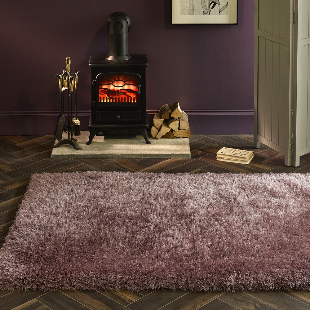 Extravagance Shaggy Rugs in Lilac