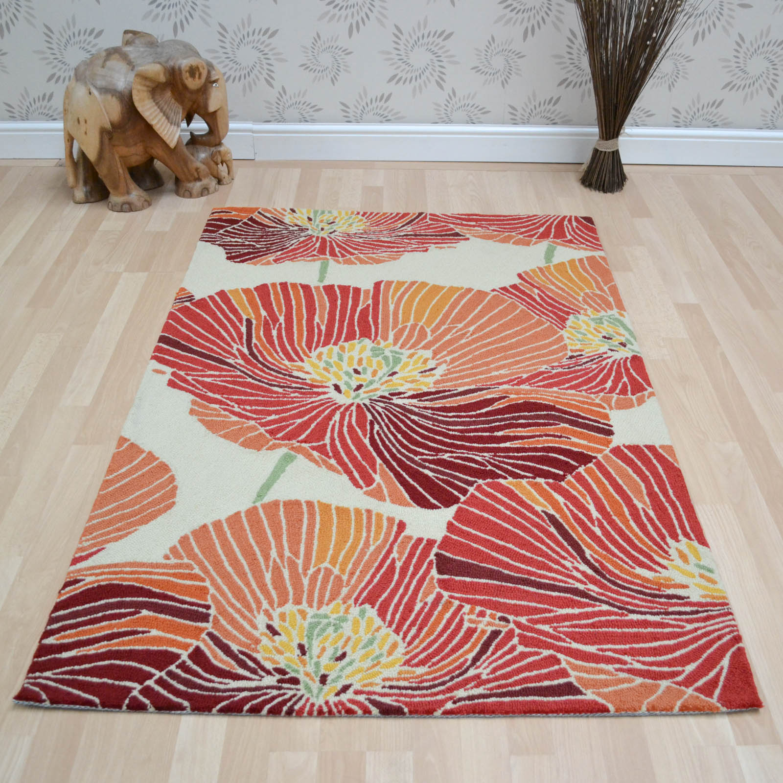 Fantasy Rugs FA24 Ivory Aqua buy online from the rug seller uk