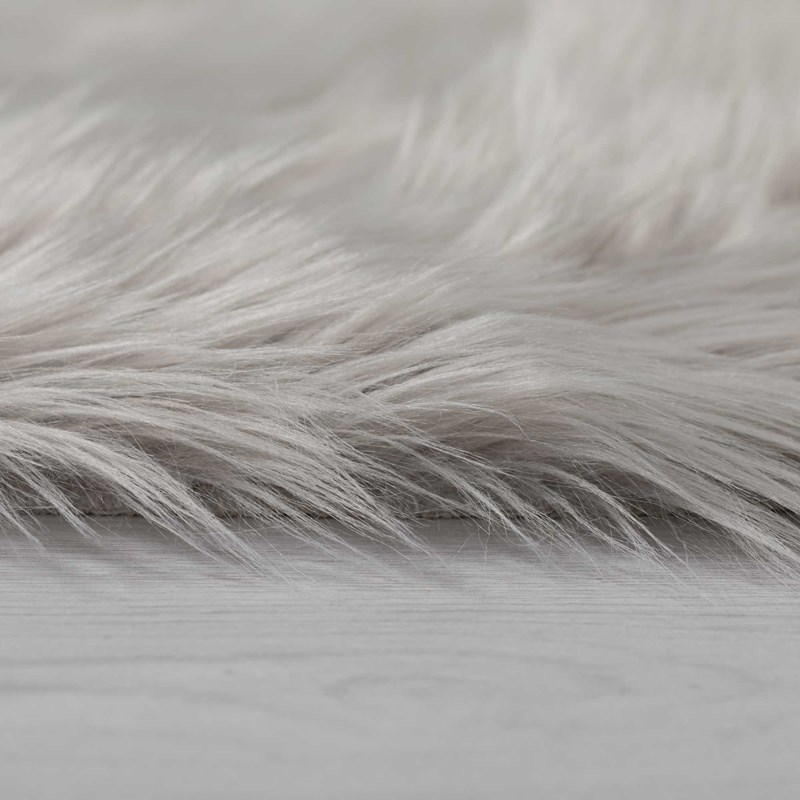 Faux Fur Sheepskin Circle Round in Grey buy online from the rug seller uk