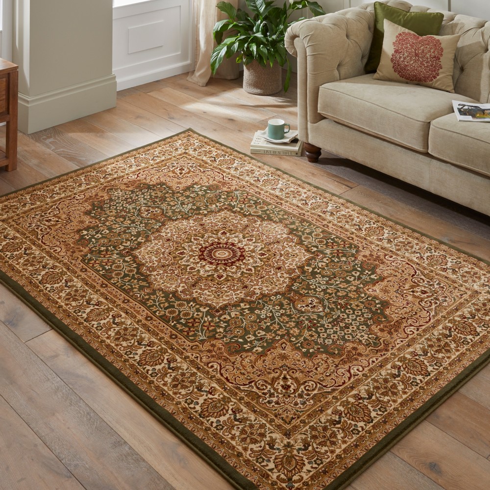 Grand Heritage GH101 Traditional Persian Rugs by Concept Looms in Green