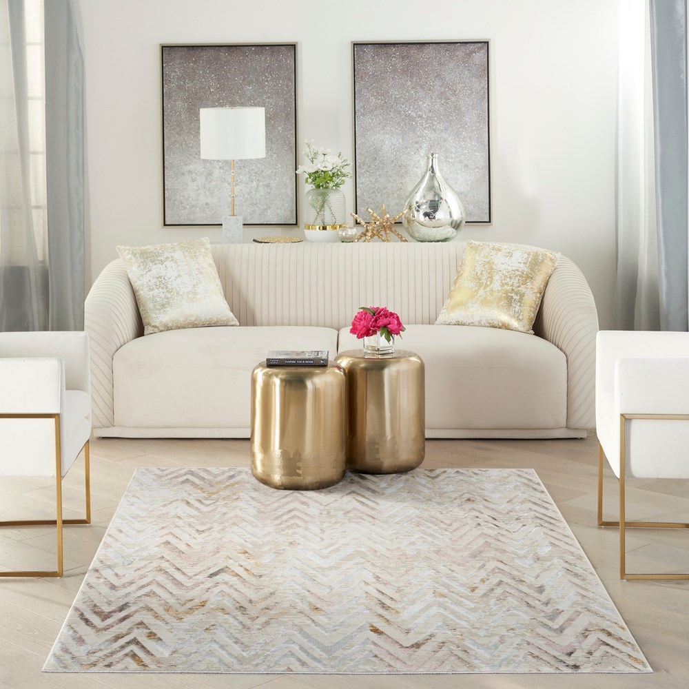 Glitz GLZ05 Chevron Shimmering Rugs by Nourison in Multi