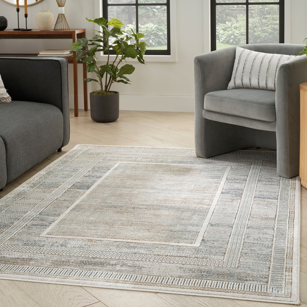 Glitz GLZ07 Geometric Rugs by Nourison in Ivory Multi