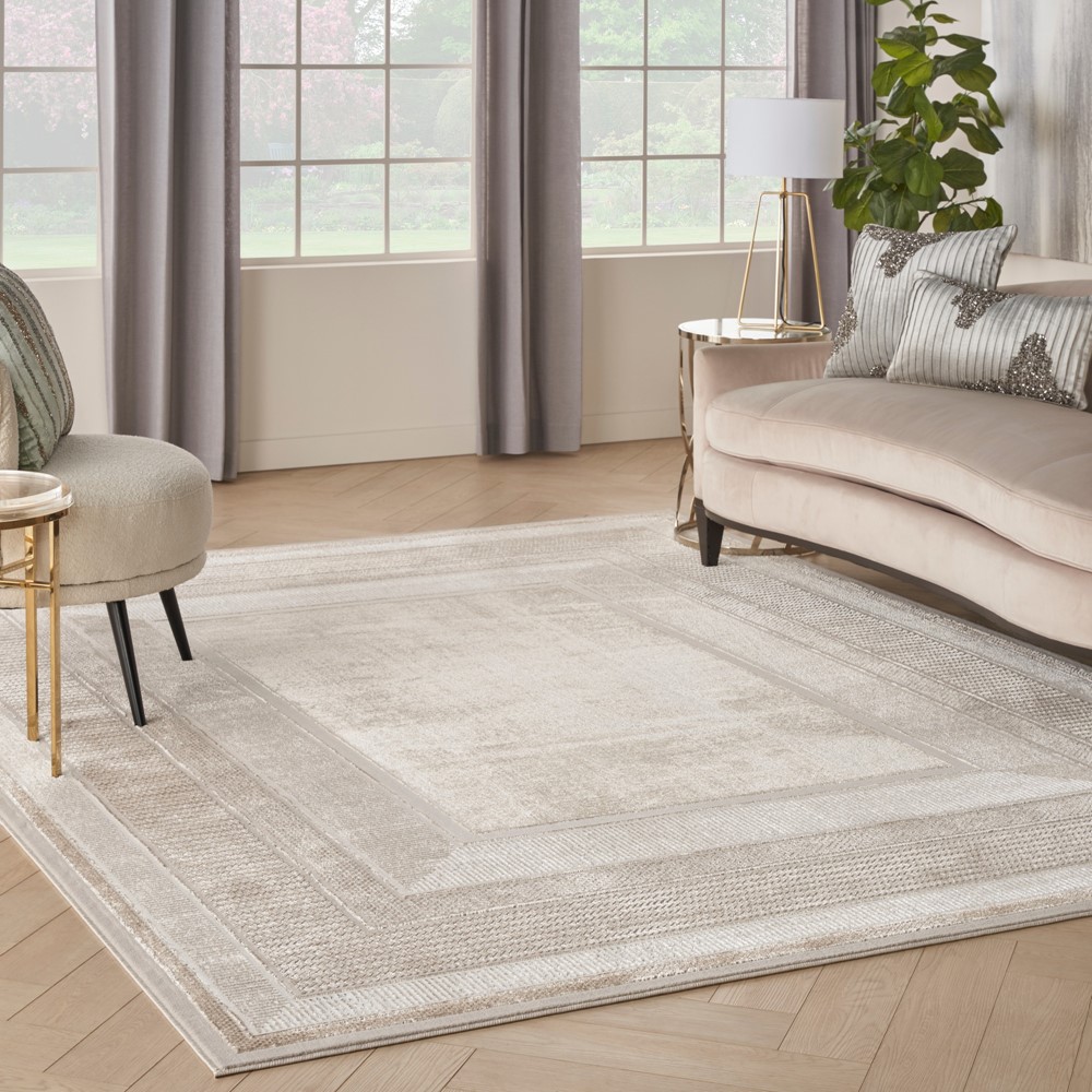 Glitz GLZ07 Geometric Rugs by Nourison in Ivory White