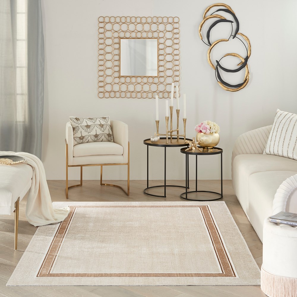 Glitz GLZ08 Geometric Rugs by Nourison in Ivory Cream