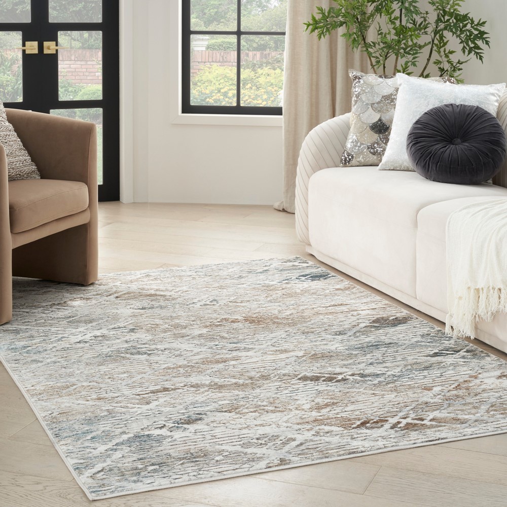 Glitz GLZ11 Abstract Rugs by Nourison in Grey Multi