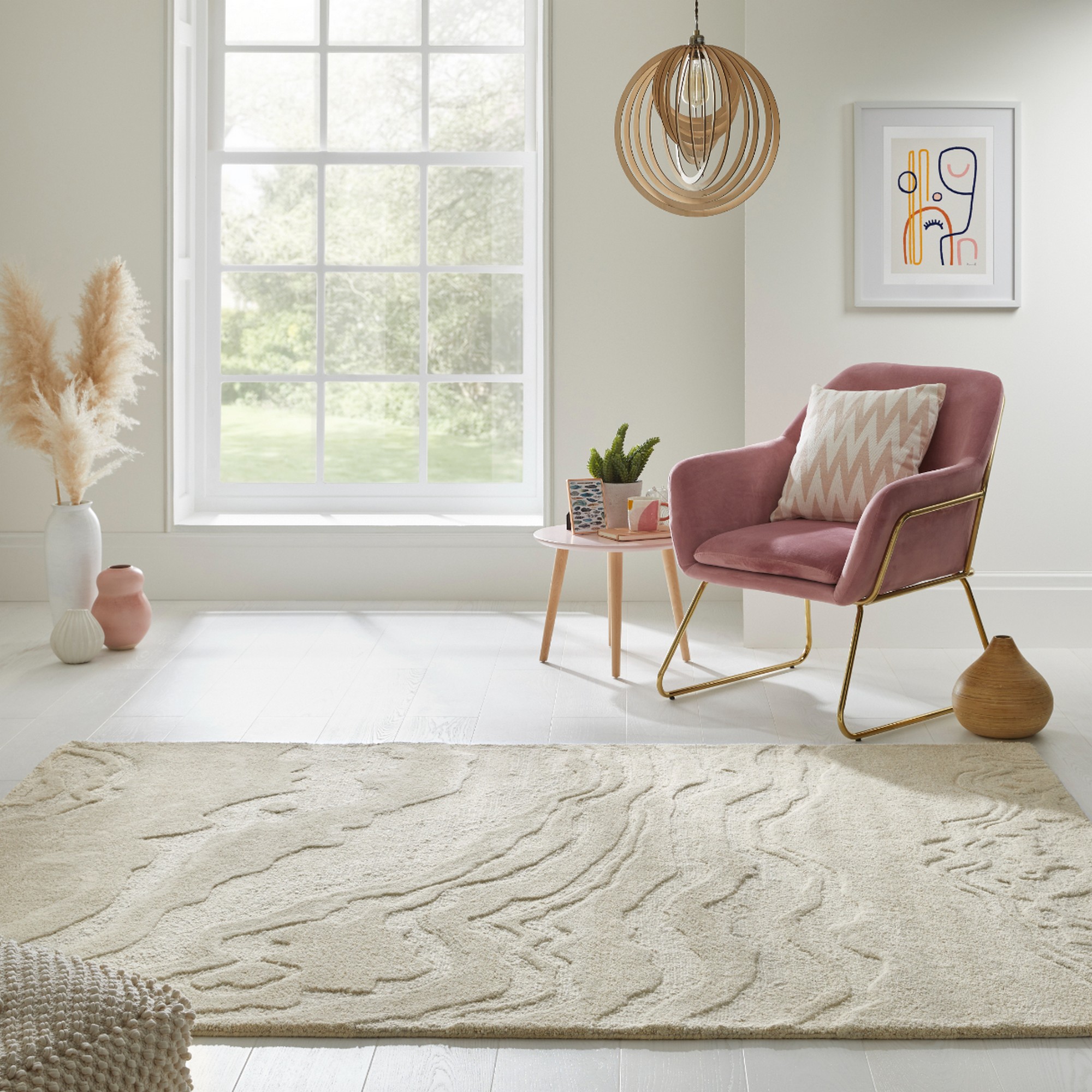 Graceful Gru01 Abstract Wool Rugs By Nourison In Ivory White