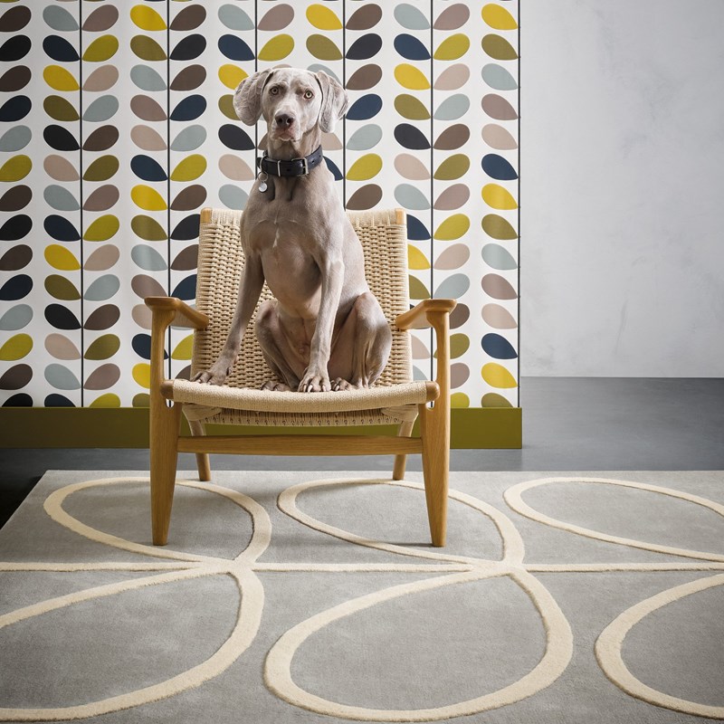 Giant Linear Stem Rugs 59404 In Grey By Orla Kiely Buy Online From