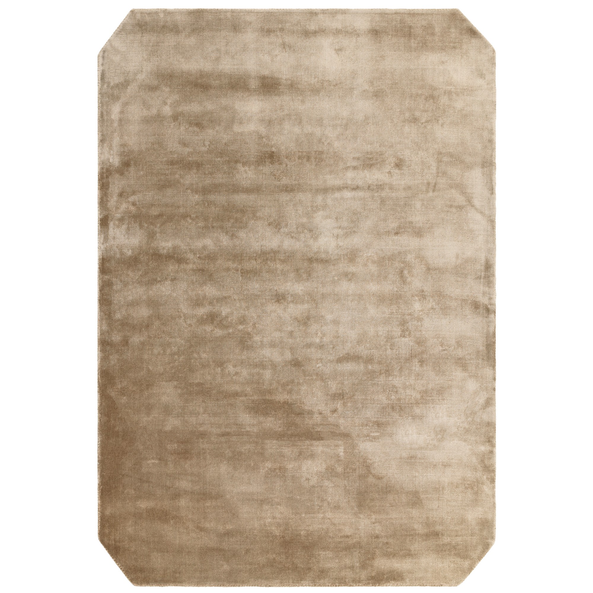 Gleam Modern Plain High Shine Rugs In Moleskin Brown