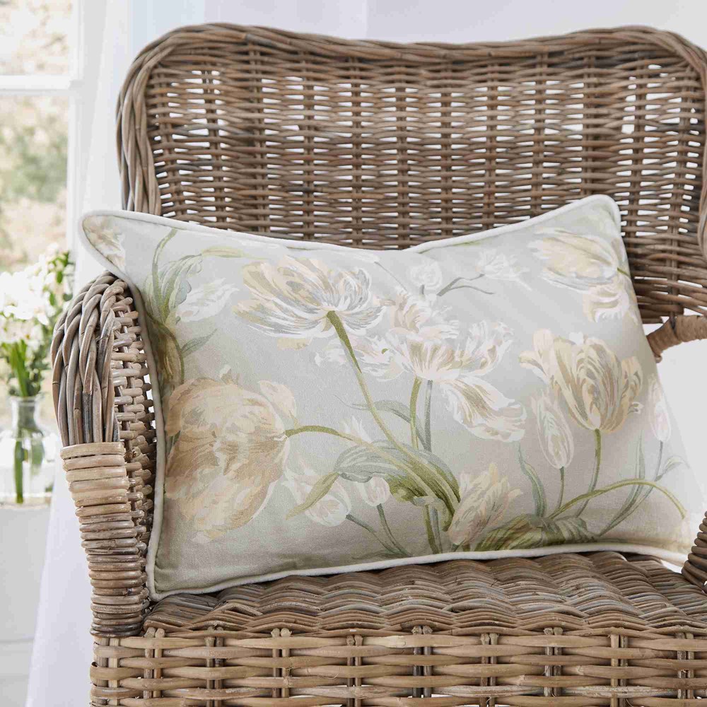 Gosford Floral Cushion by Laura Ashley in Sage Green buy online from ...