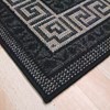 Black and white greek key rug