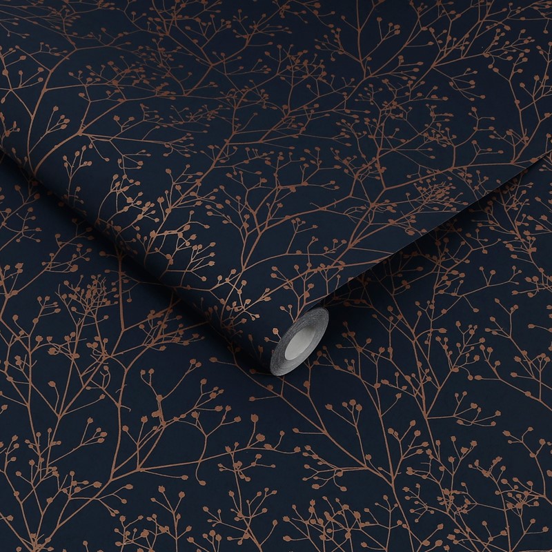 Gypsophila Wallpaper 120381 by Clarissa Hulse in Midnight Copper buy ...