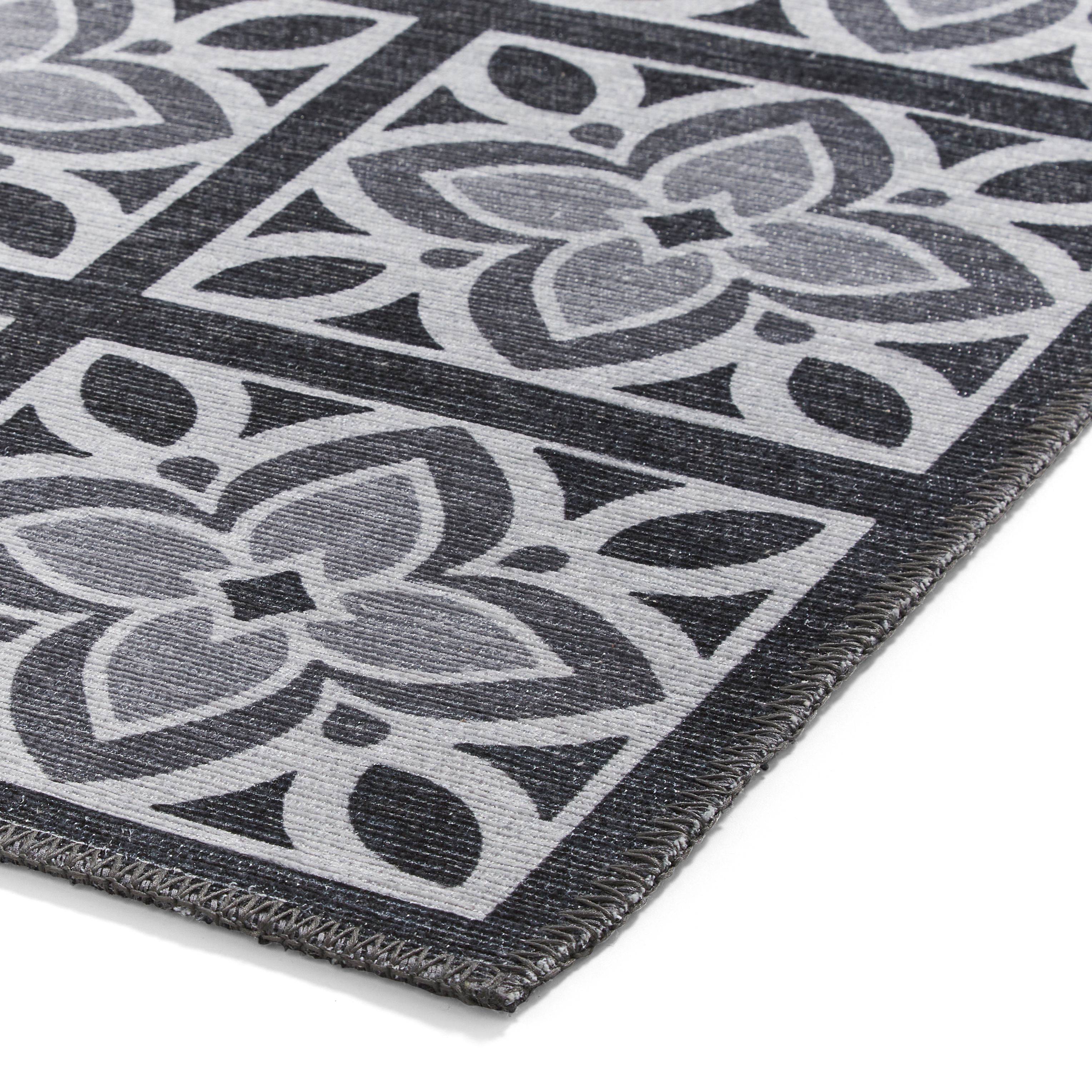 Victoria H1191 Modern Geometric Washable Rugs In Grey