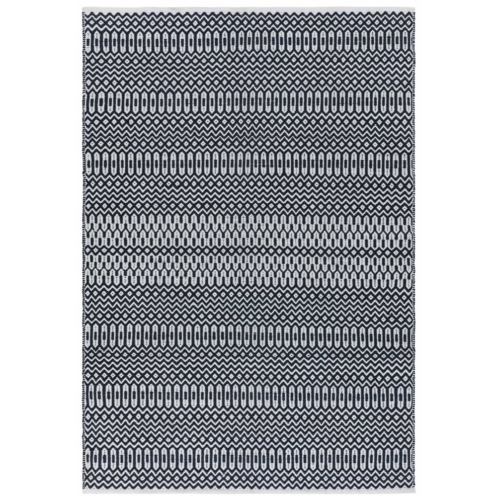 Halsey Geometric Outdoor Rugs in Black