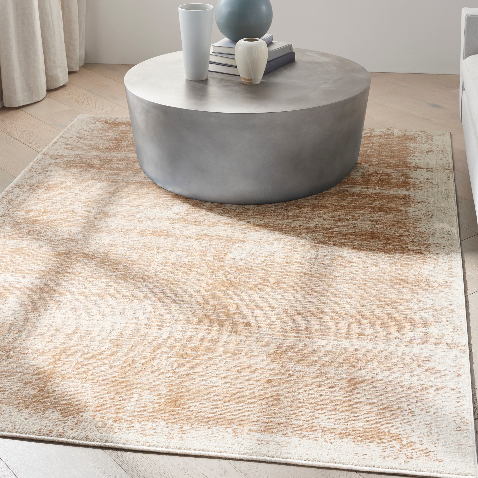 Calvin Klein Irr03 Ck024 Irradiant Linear Rug In Rose Gold