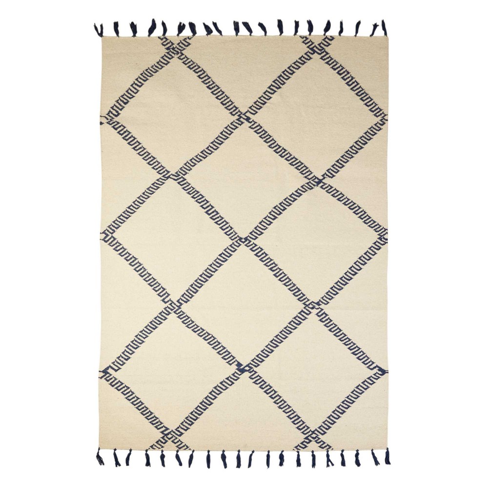 Modern Tassel Jazmin Rug By Concept Loom JZM02 in Marina Natural