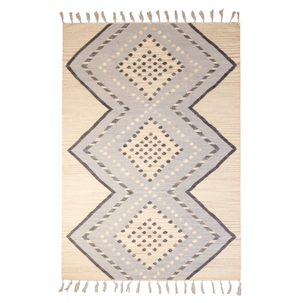 Modern Tassel Jazmin Rug By Concept Loom JZM04 in Organic Grey