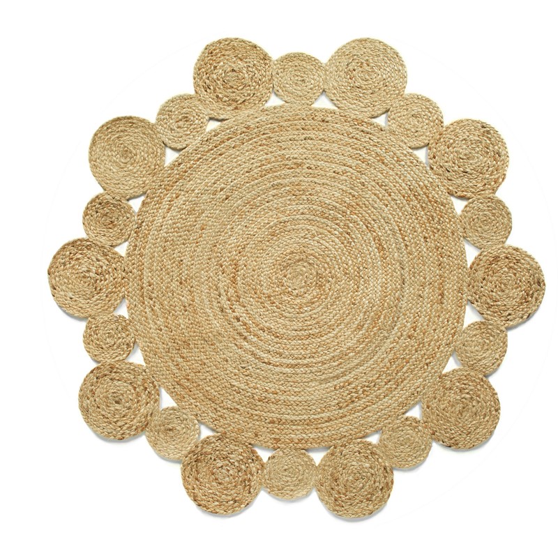 Jute Extra Braid Stitched Circle Rugs in Natural buy online from the ...