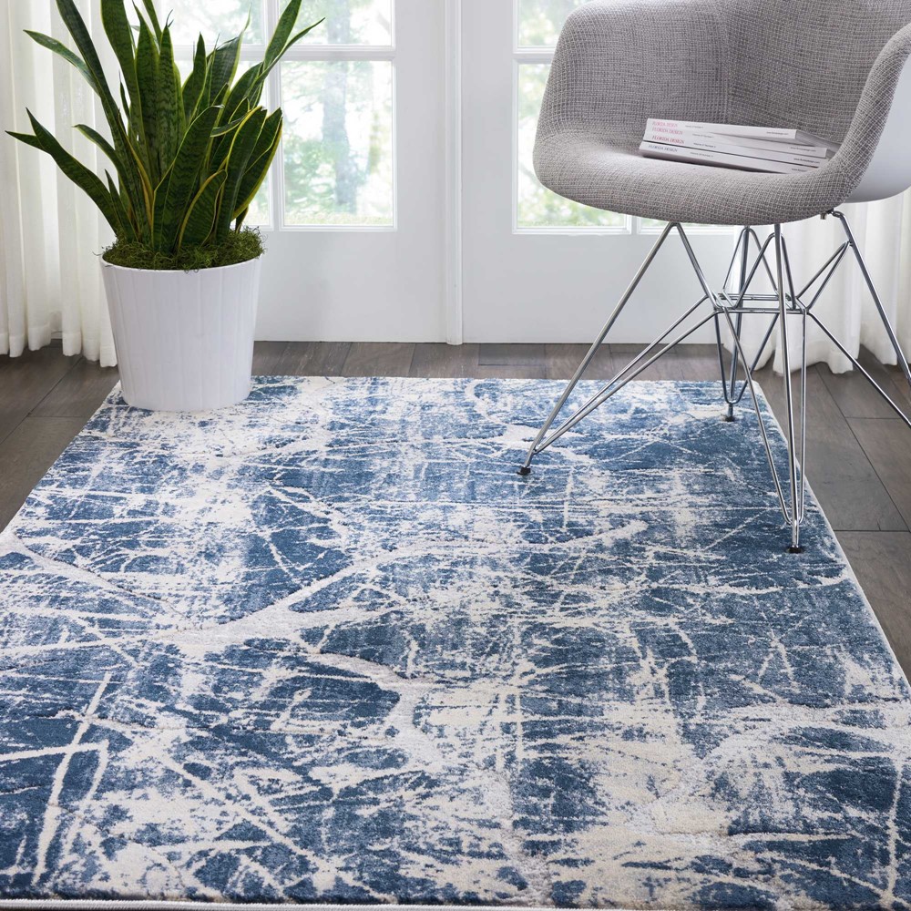 Heritage Rugs KI356 by Kathy Ireland in Beige Blue