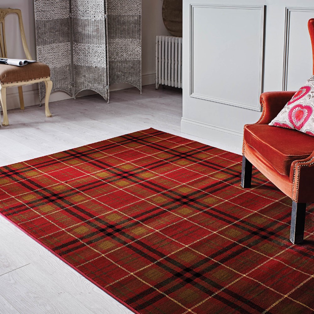 Glen Kilry Rugs In Red Buy Online From The Rug Seller Uk