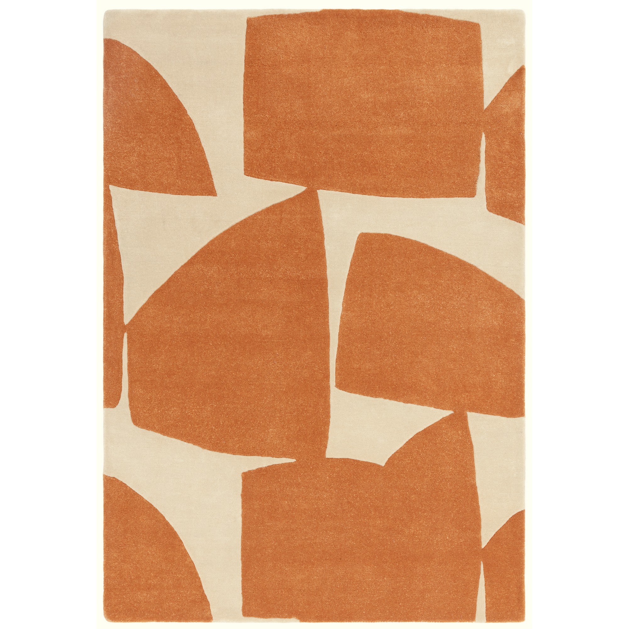 Romy Kite 05 Geometric Modern Abstract Rugs In Orange