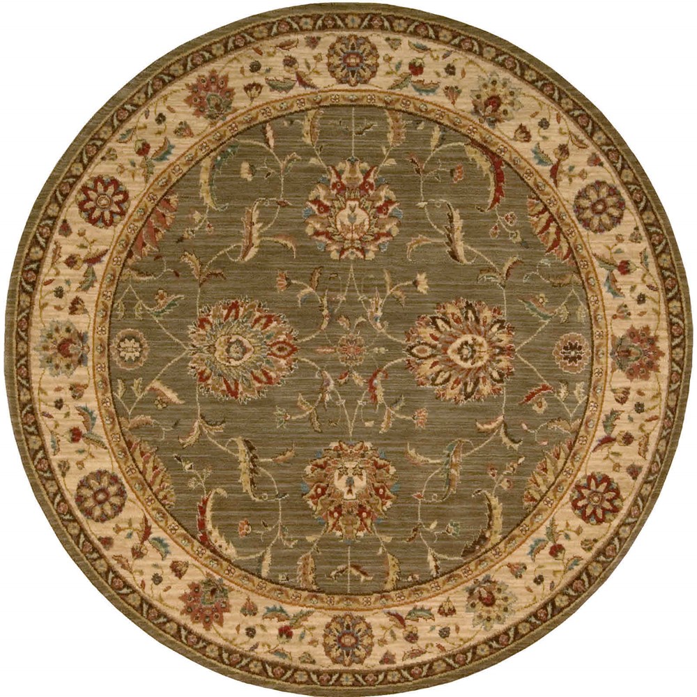 Living Treasure Circular Rugs LI04 in Green buy online from the rug ...