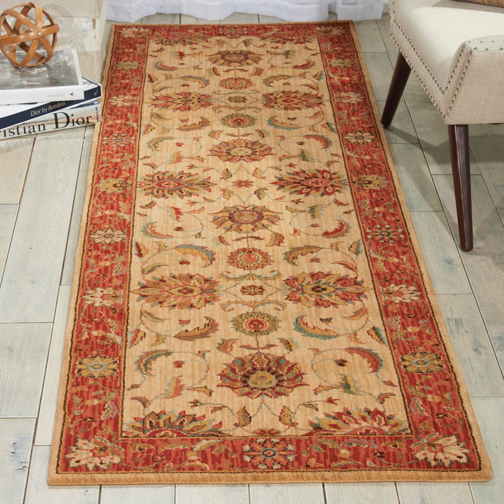 Living Treasure Hallway Runners by Nourison LI04 in Ivory Red buy ...