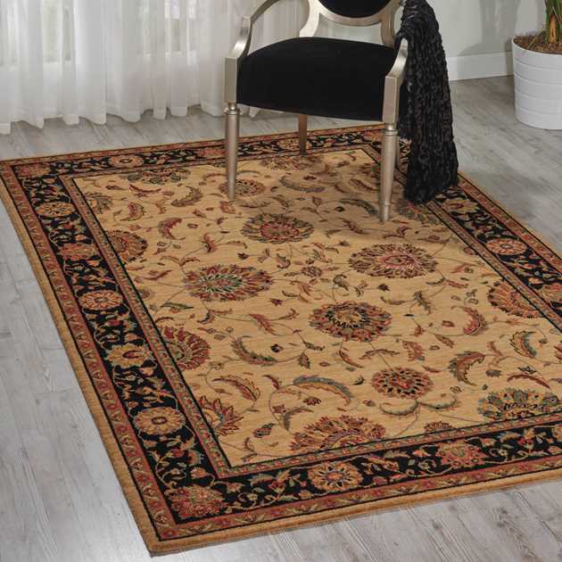 Living Treasure Rugs by Nourison LI04 in Ivory Black - Free UK Delivery ...