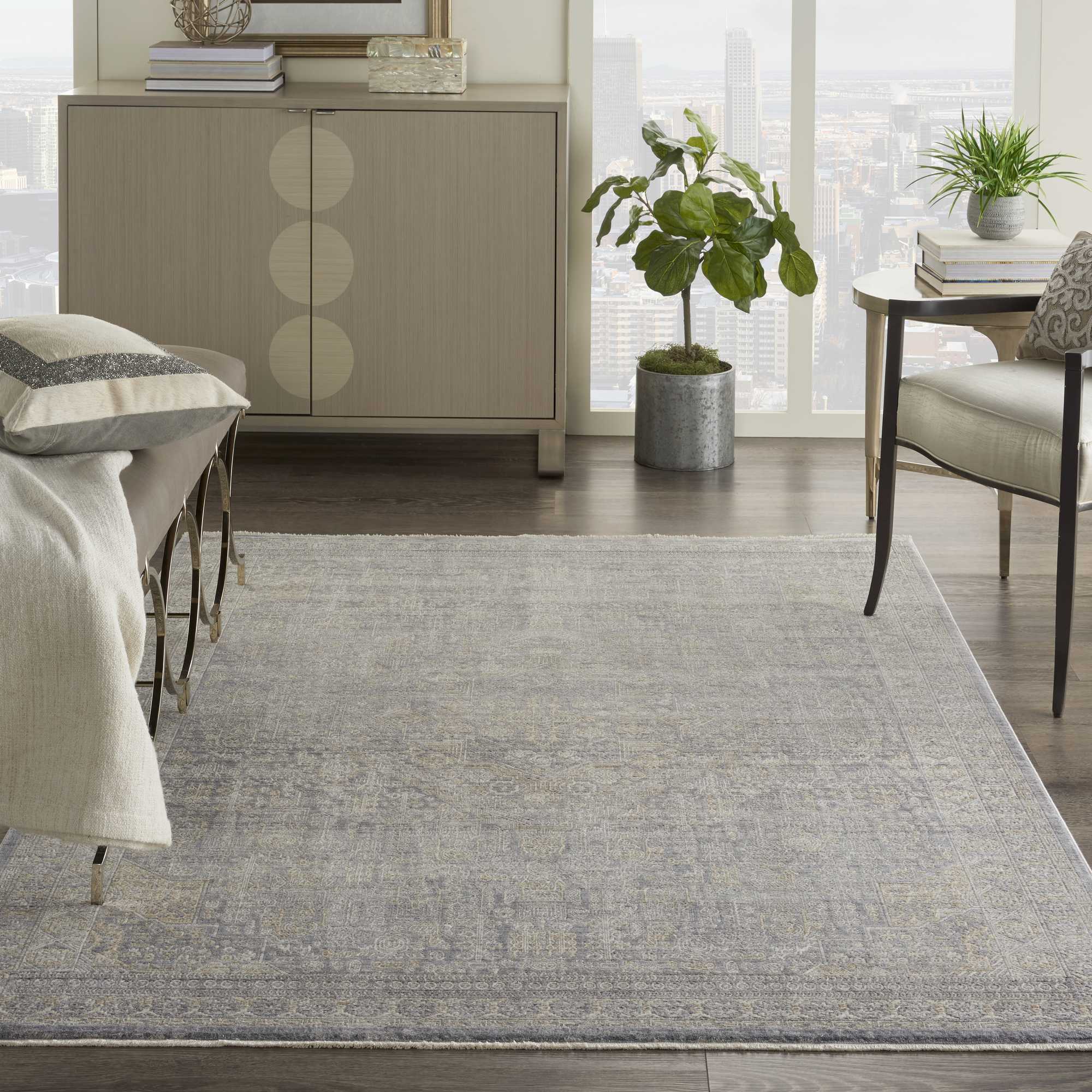 Lustrous Weave Luw02 Traditional Rugs By Nourison In Grey Beige