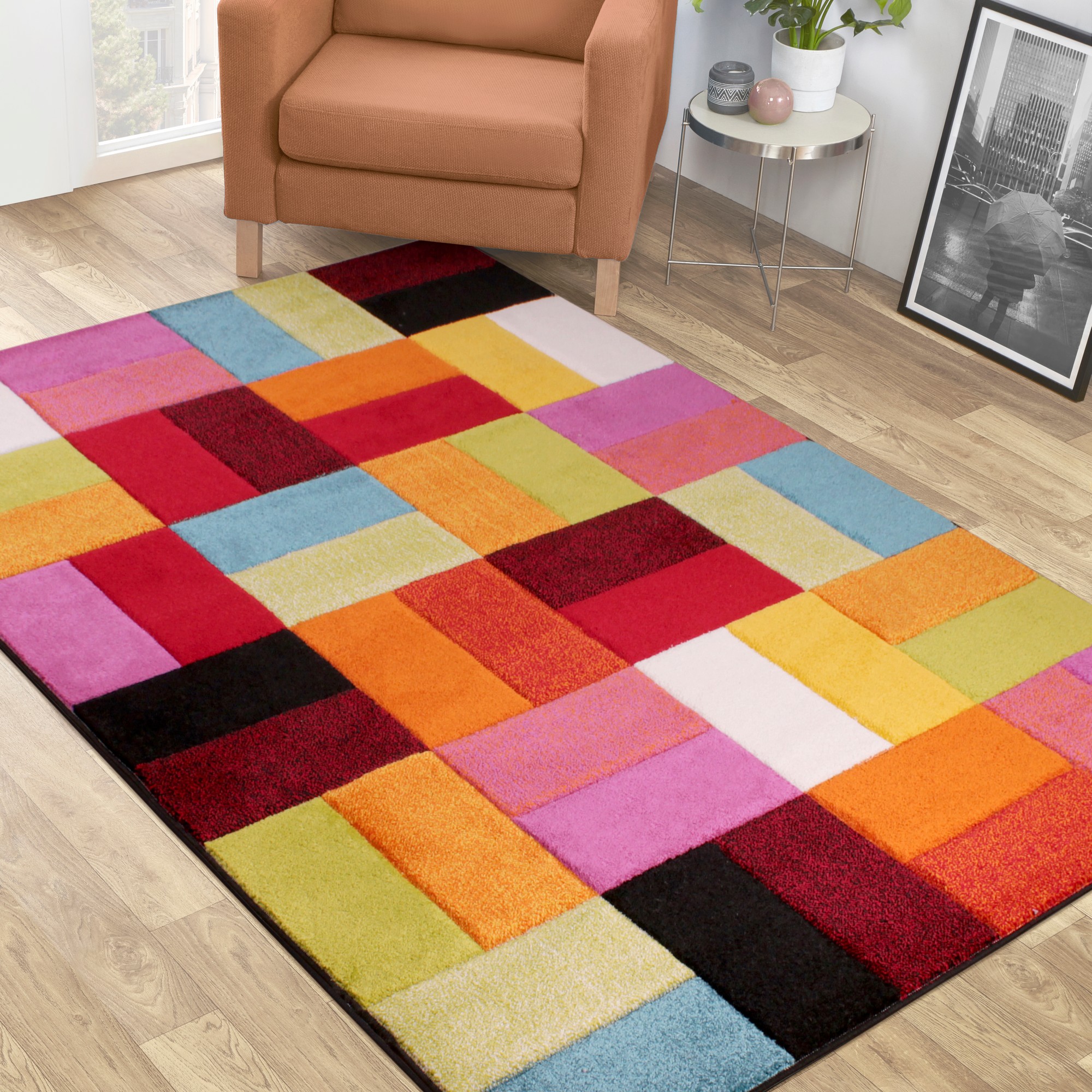 Spectra Largo Carved Geometric Modern Rugs In Multi