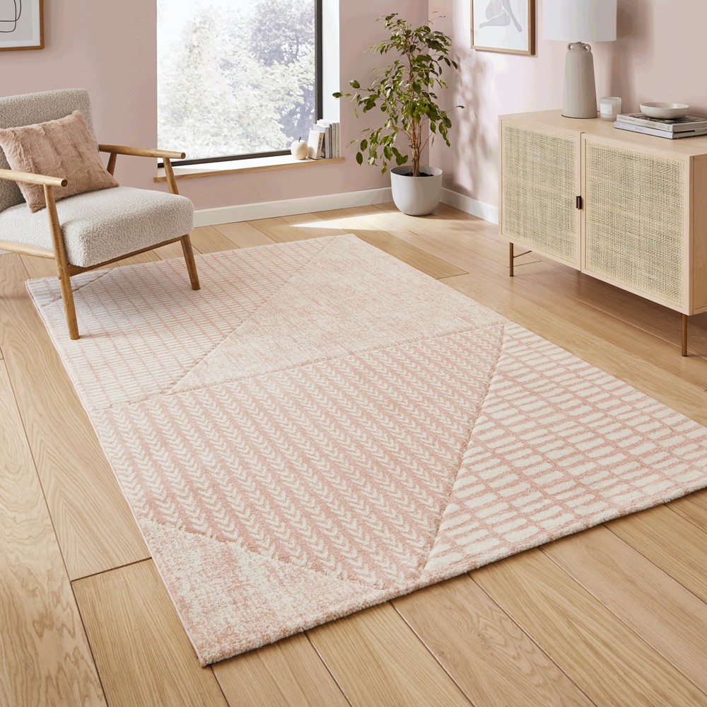 Larsson Modern Abstract Rugs by Catherine Lansfield in Rose Pink