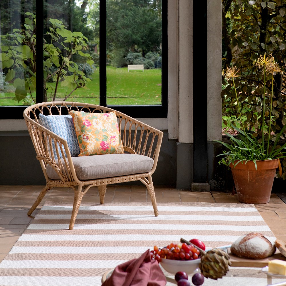 Lille 480001 Indoor Outdoor Rug by Laura Ashley in Pale Ochre