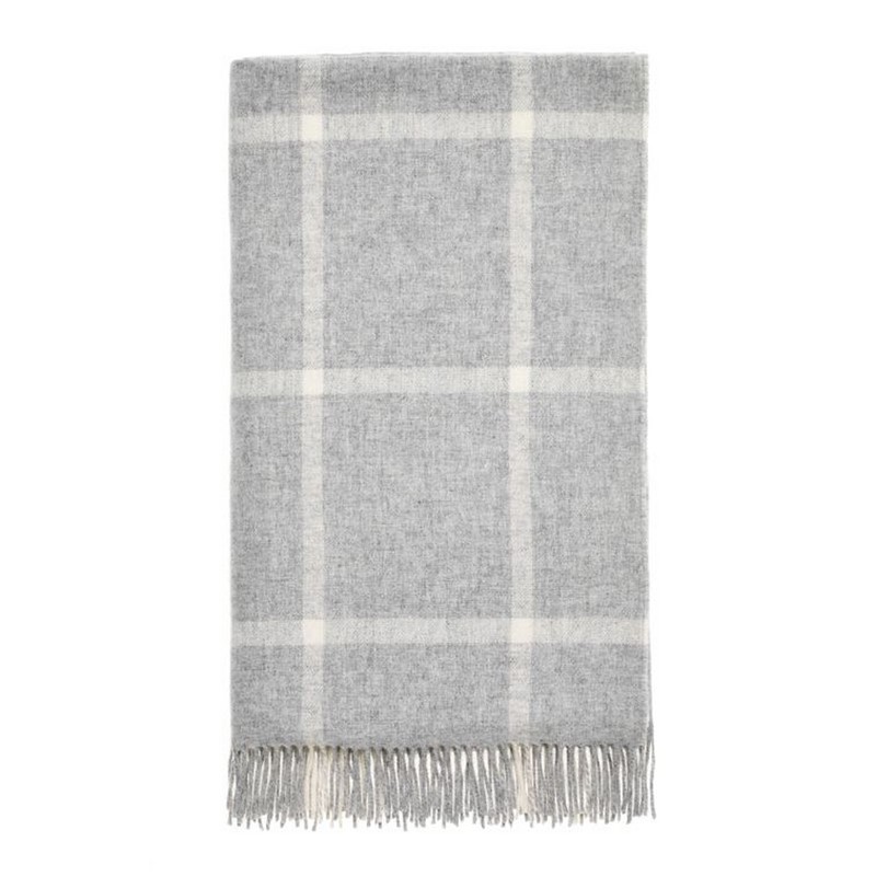 Lochlan Merino Lambs Wool Throw in Grey buy online from the rug seller uk