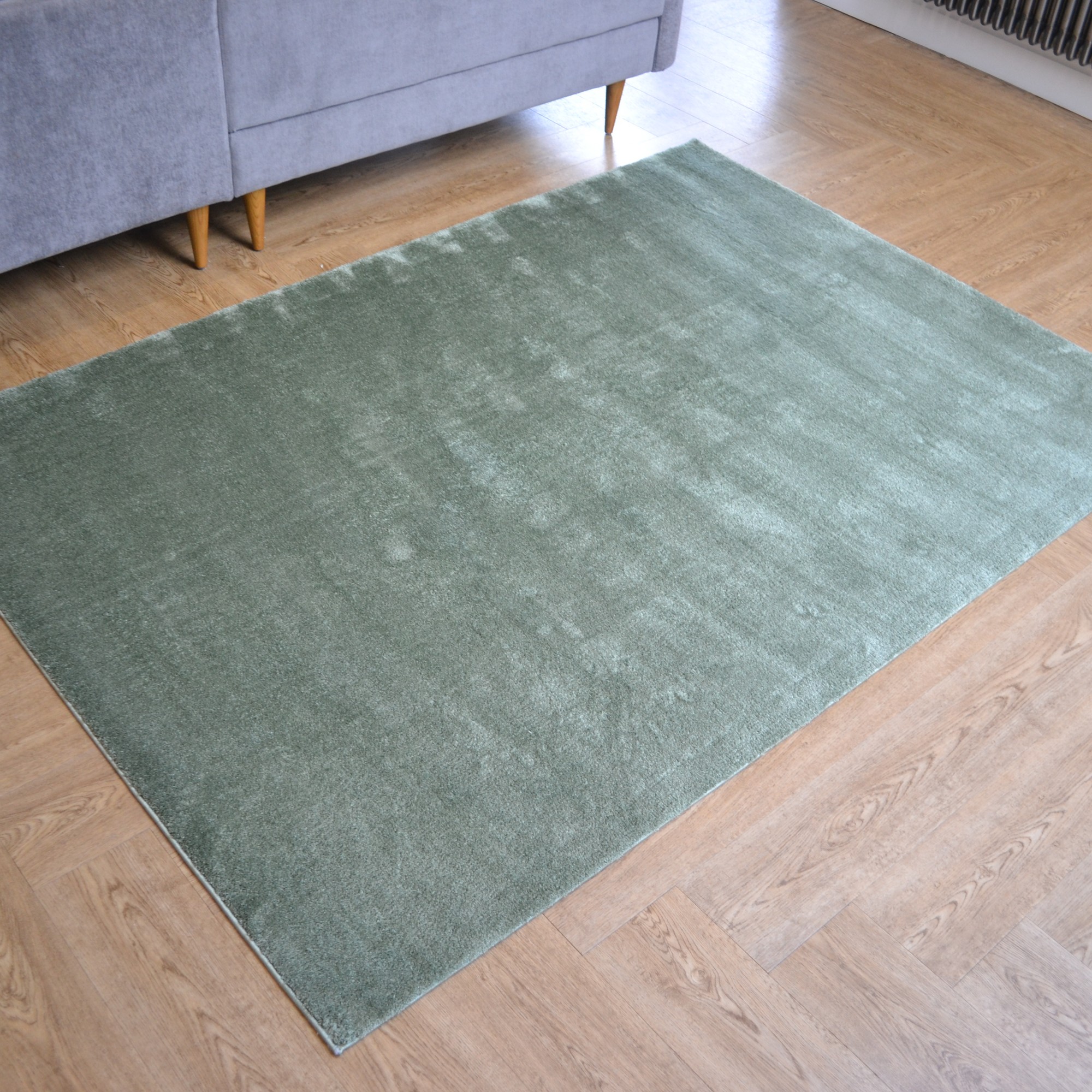 Lotus Shaggy Plain Modern Rugs In Green