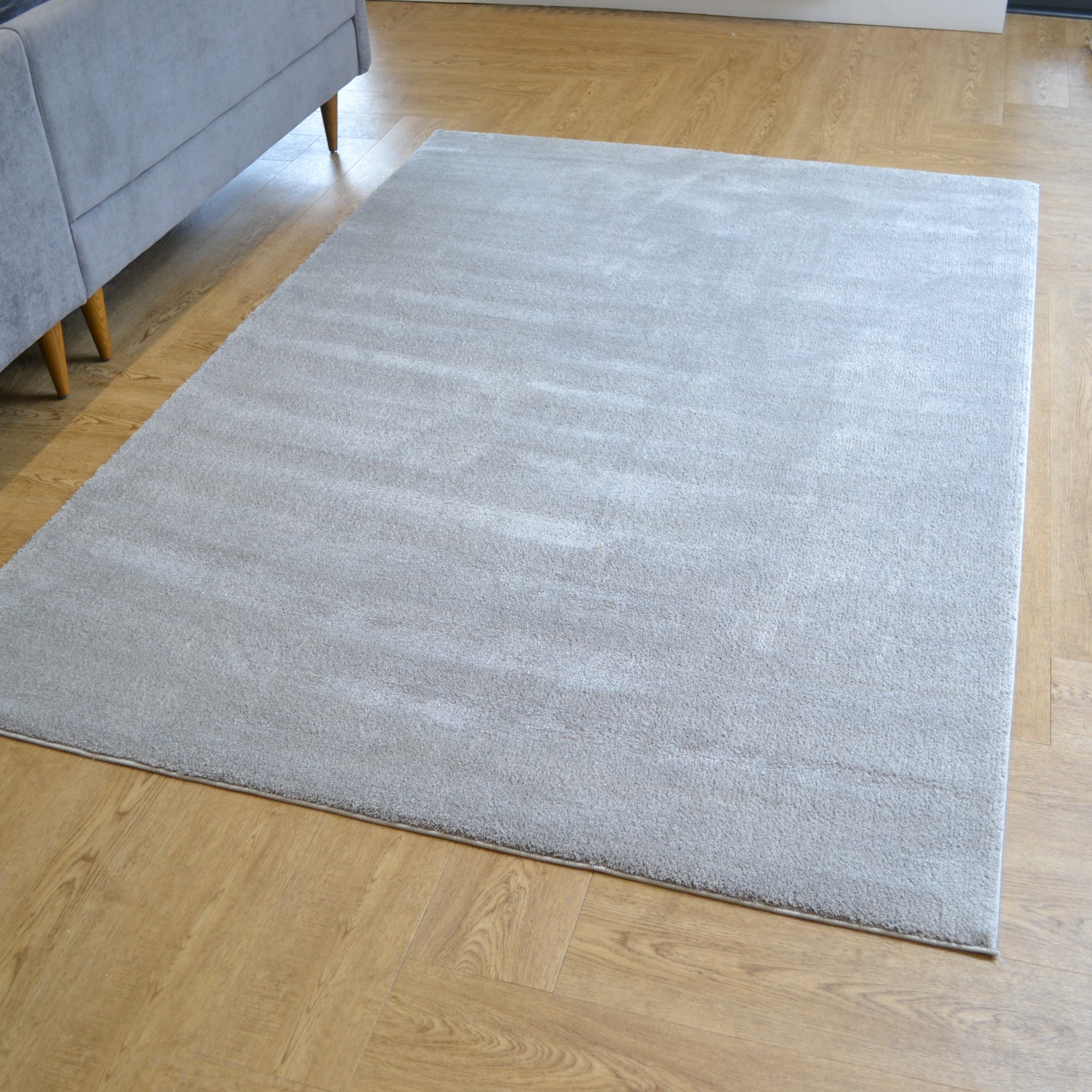 Lotus Shaggy Plain Modern Rugs In Grey