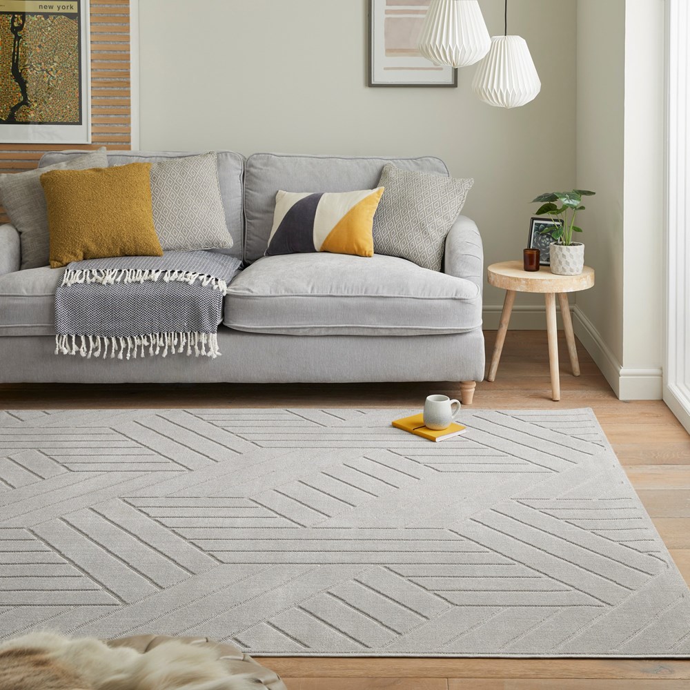 Maze MAZ102 Geometric Rug by Concept Looms in Grey