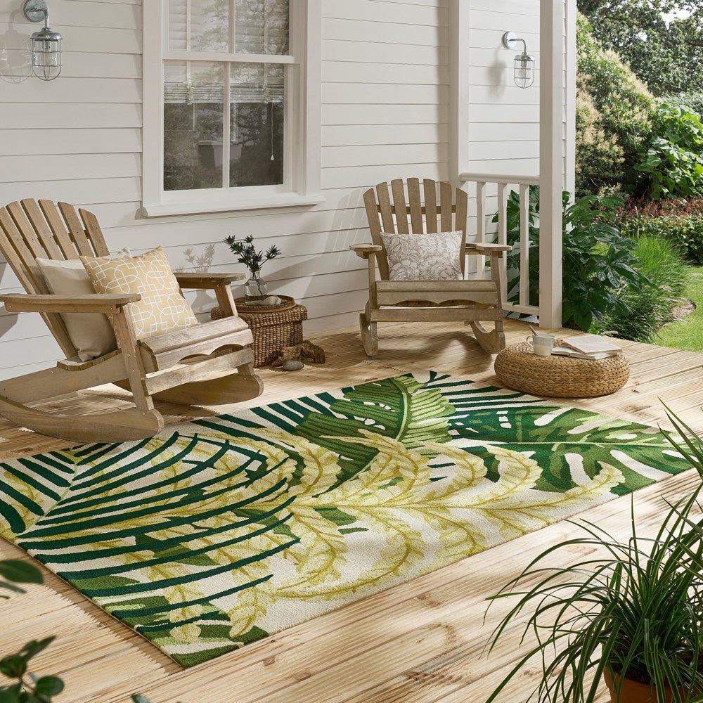 Manila Indoor Outdoor Rugs 446407 by Sanderson in Artichoke