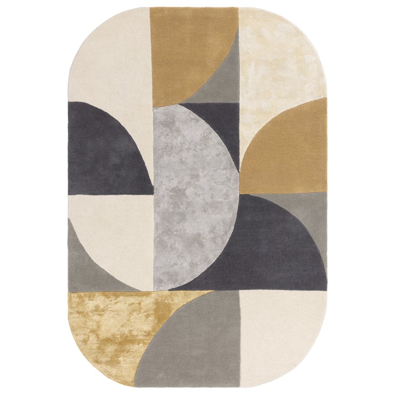 Matrix Oval Geometric Wool Rug in 76 Sunset Yellow buy online from the ...