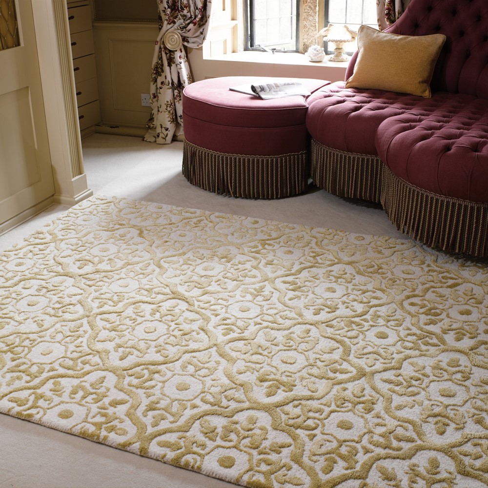 Mayfair Knightsbridge Rugs in Gold buy online from the rug seller uk