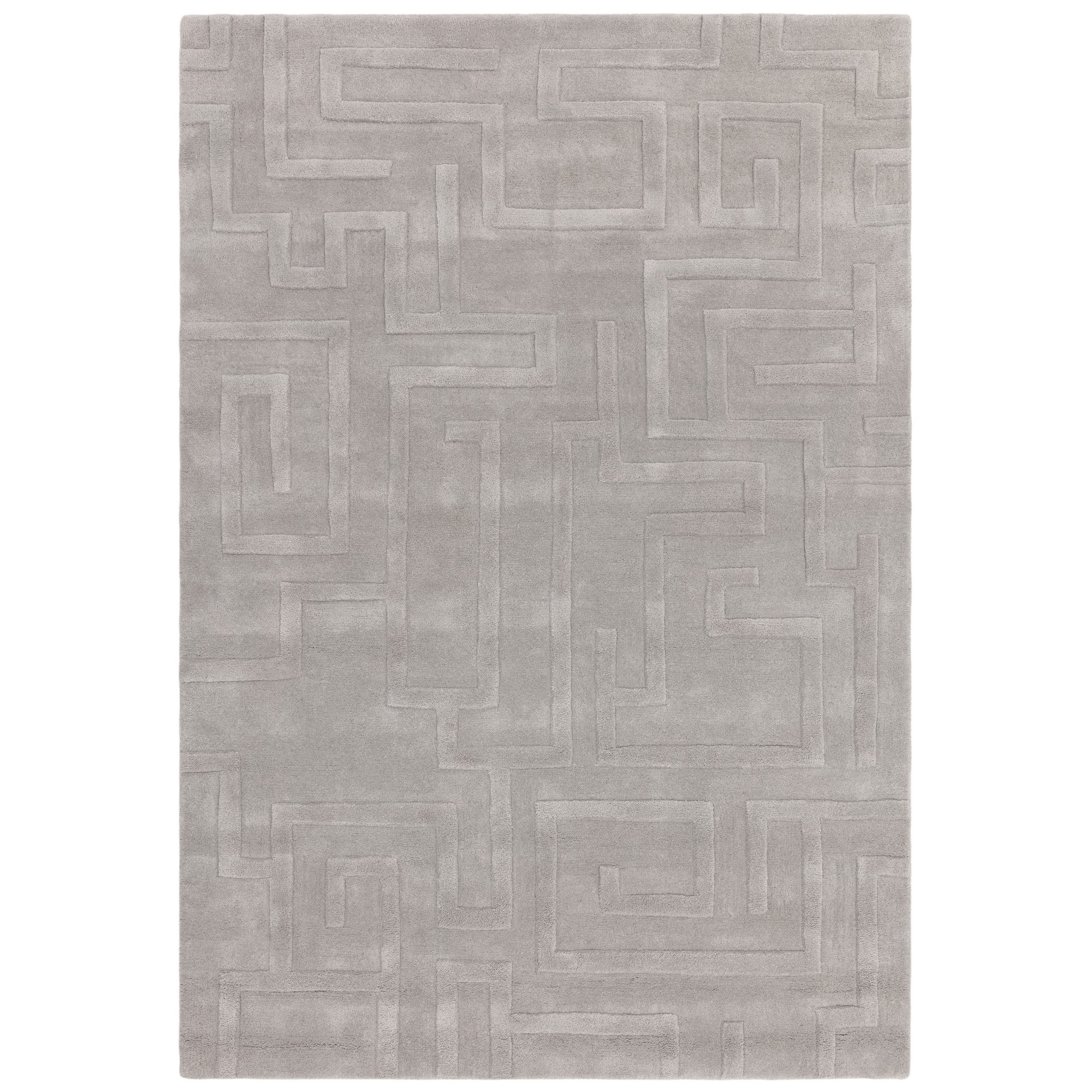 Maze Modern Classic Hand Tufted Wool Rugs In Silver Grey