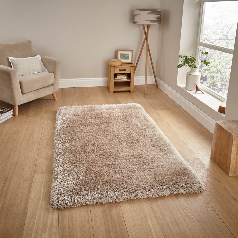 Montana Shaggy Rugs in Beige