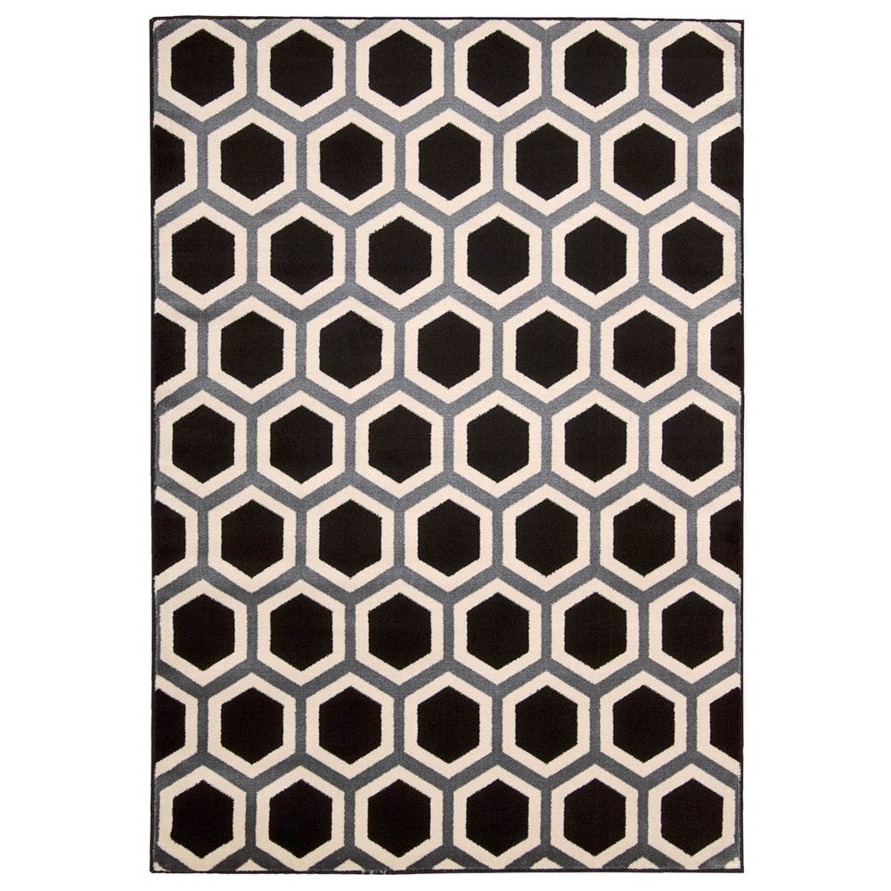 Nova Rugs NO105 in Black and White