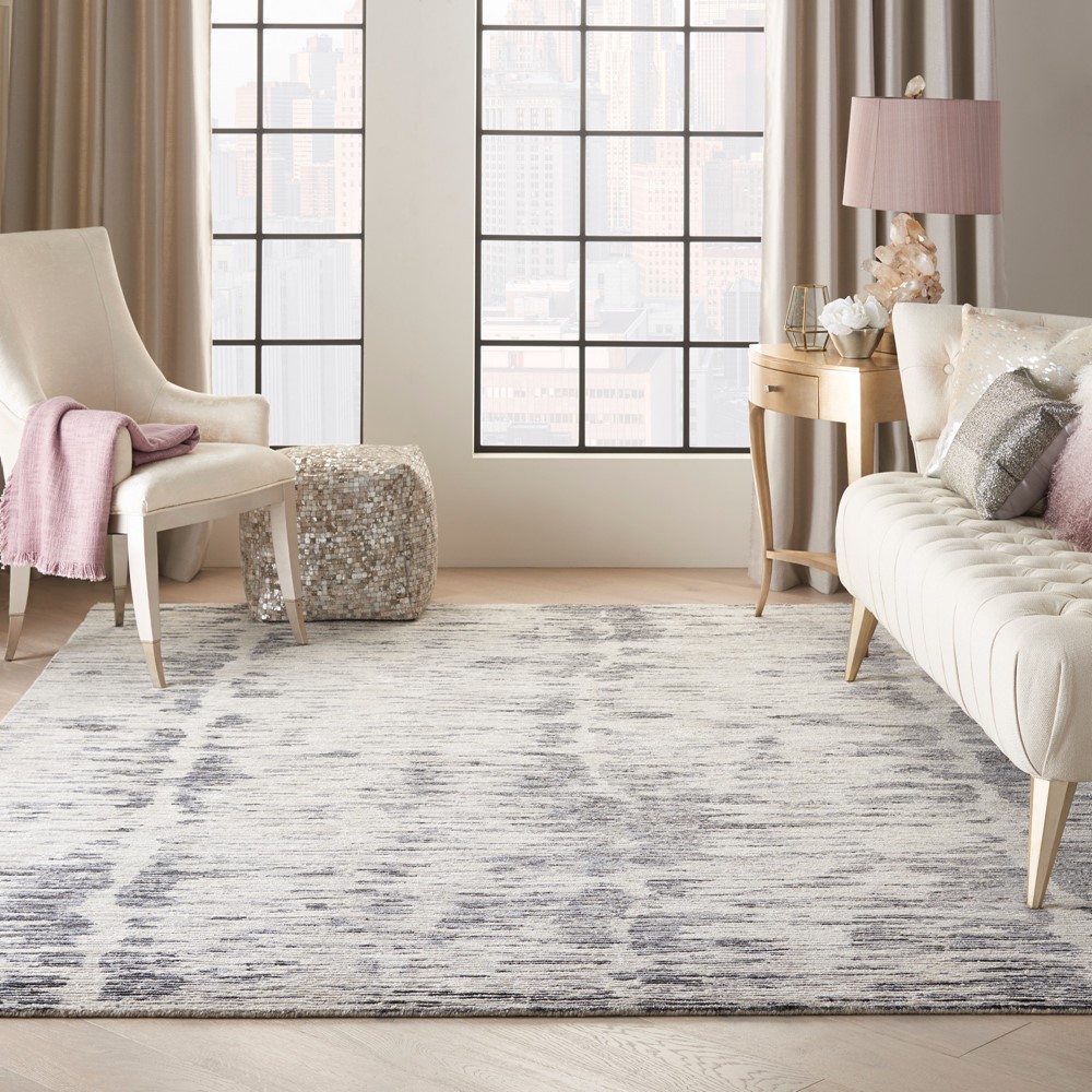 Ocean OCP03 Abstract Rug by Nourison in Cream Charcoal Grey