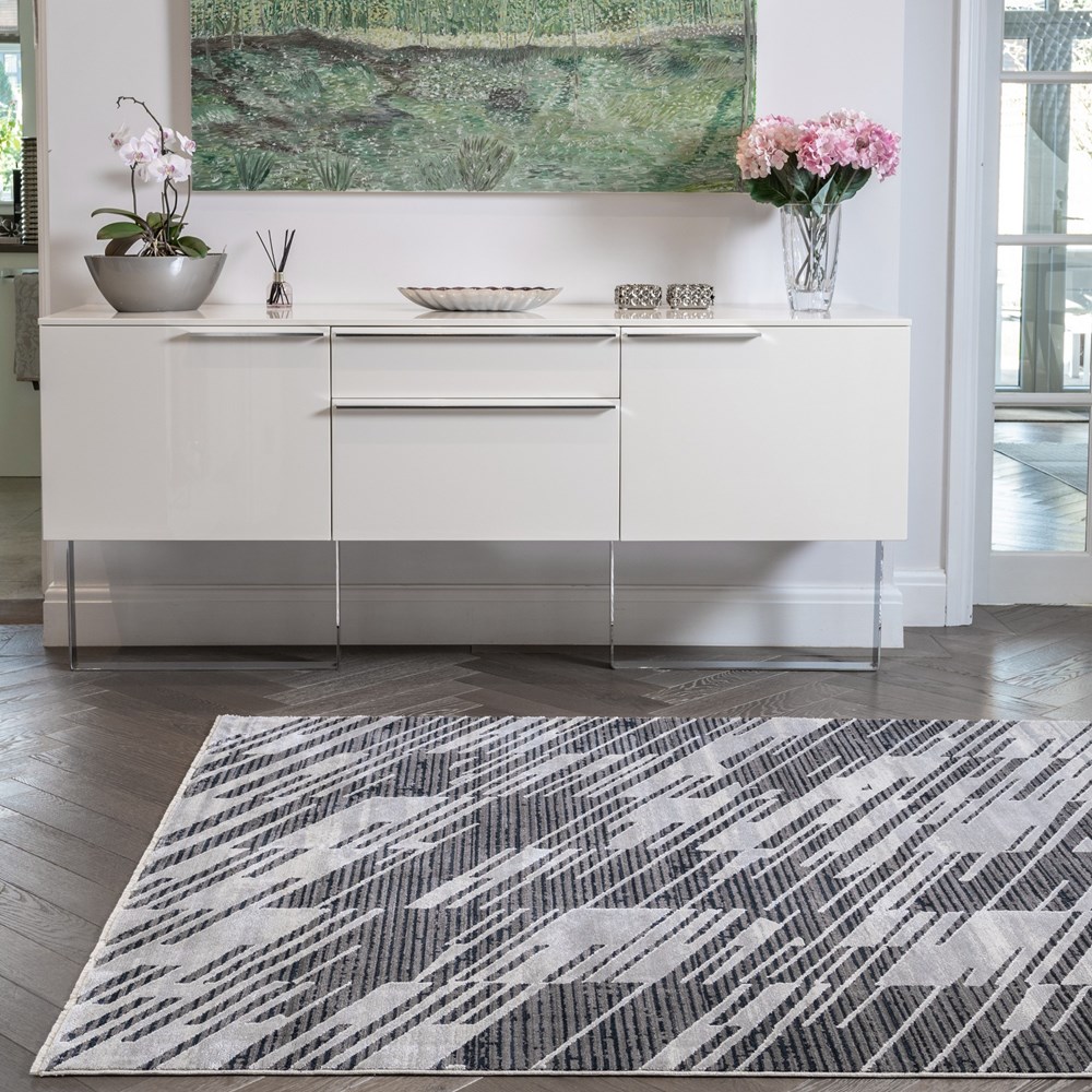 Onyx ONX10 Abstract Rugs in Grey