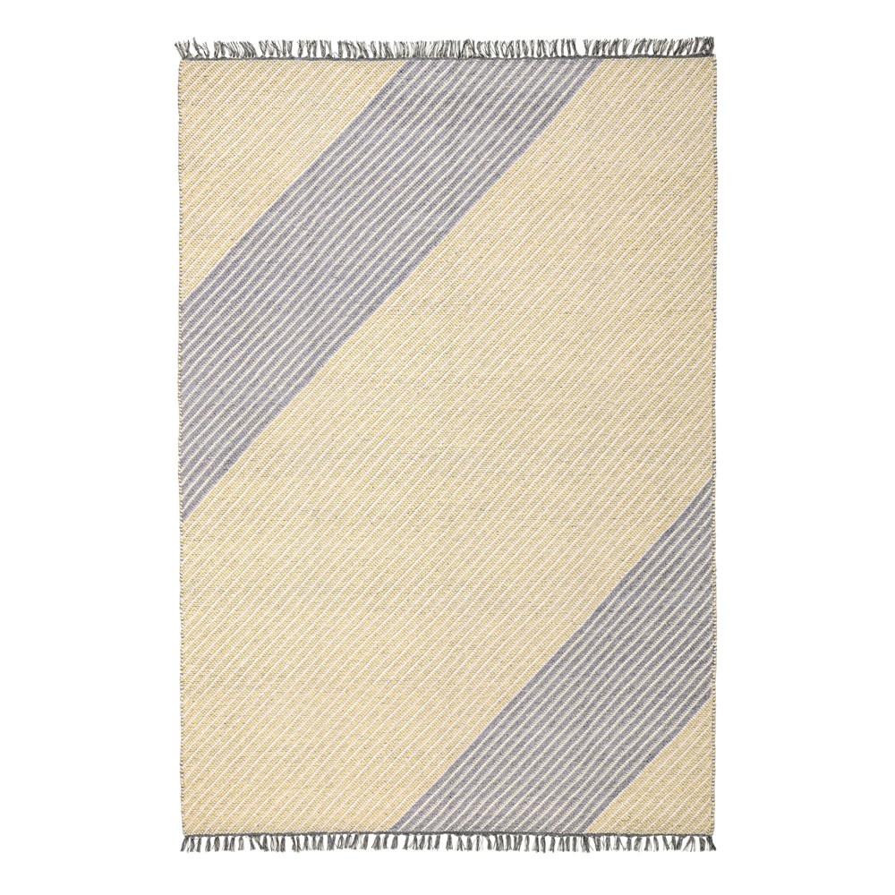 Oslo OSL701 Wool Stripe Rugs in Lemon Yellow