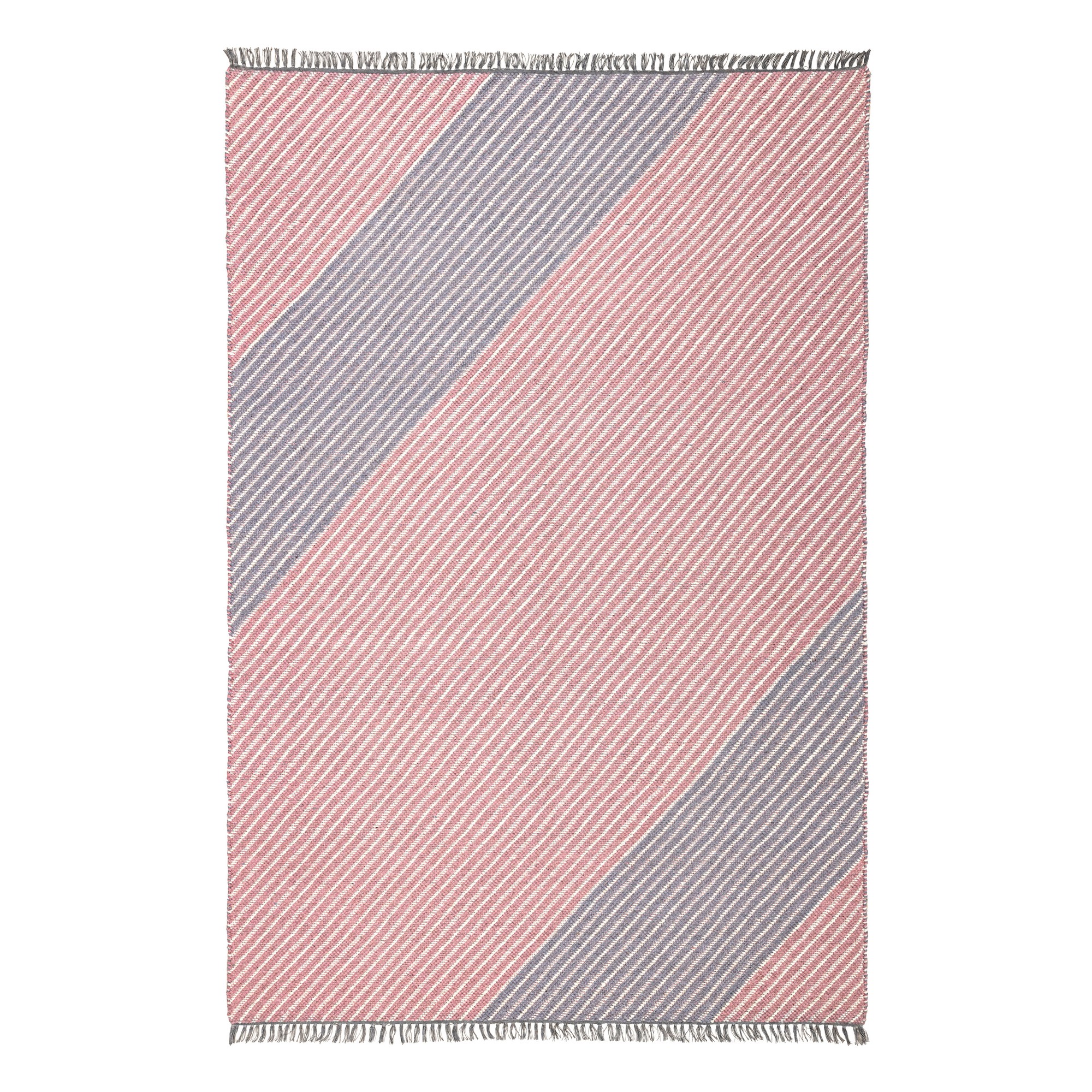 Oslo Osl701 Wool Stripe Rugs In Peony Pink