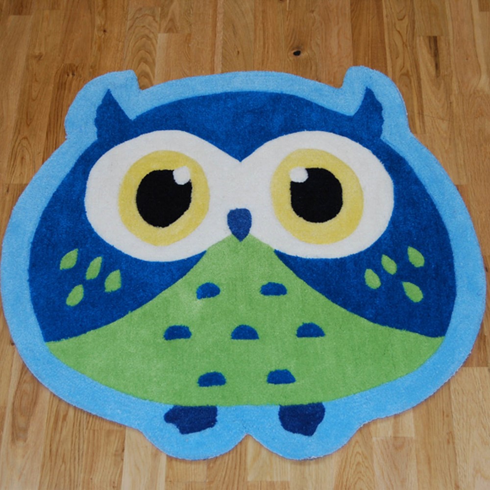 Hong Kong Owl Rugs in Blue